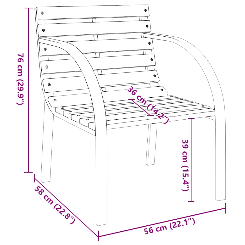 Gartenstühle 2 Stk. Grau Holz